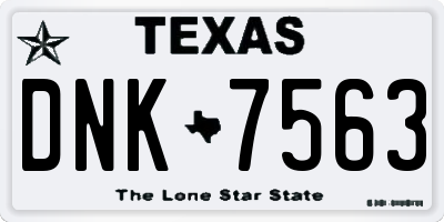 TX license plate DNK7563