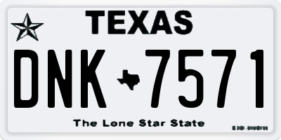 TX license plate DNK7571