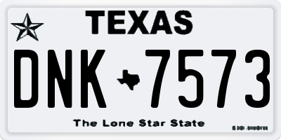 TX license plate DNK7573