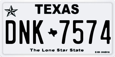 TX license plate DNK7574