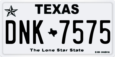 TX license plate DNK7575