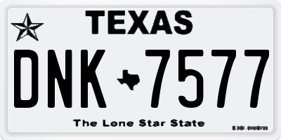 TX license plate DNK7577