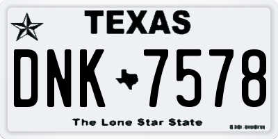 TX license plate DNK7578