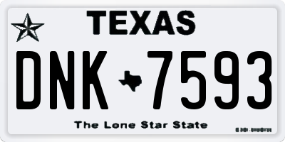 TX license plate DNK7593