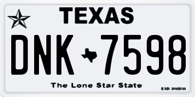TX license plate DNK7598