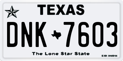 TX license plate DNK7603