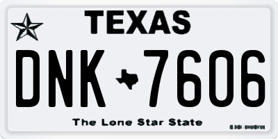 TX license plate DNK7606