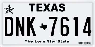 TX license plate DNK7614