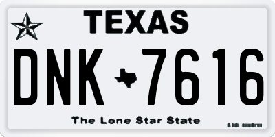 TX license plate DNK7616