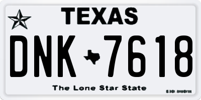 TX license plate DNK7618
