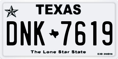 TX license plate DNK7619
