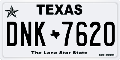 TX license plate DNK7620