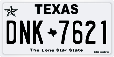 TX license plate DNK7621