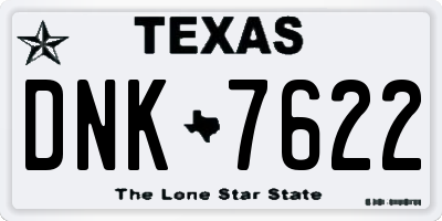 TX license plate DNK7622