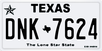 TX license plate DNK7624