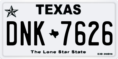 TX license plate DNK7626