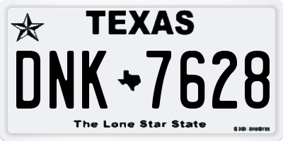 TX license plate DNK7628