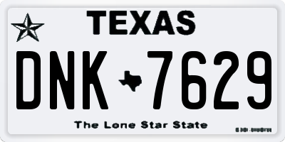 TX license plate DNK7629
