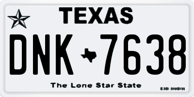 TX license plate DNK7638
