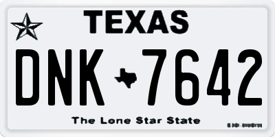 TX license plate DNK7642