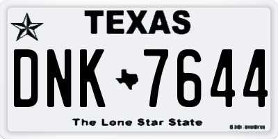 TX license plate DNK7644