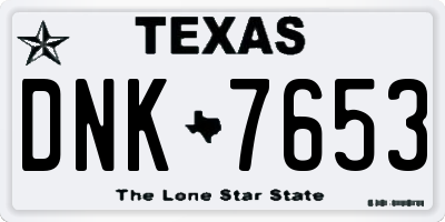 TX license plate DNK7653