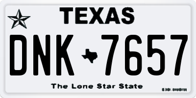 TX license plate DNK7657