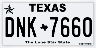 TX license plate DNK7660