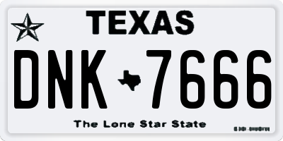 TX license plate DNK7666