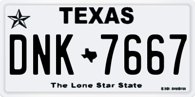 TX license plate DNK7667