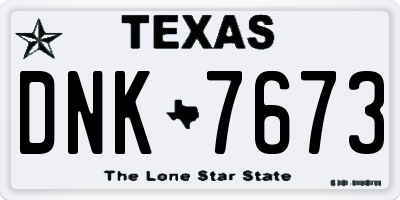 TX license plate DNK7673