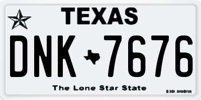 TX license plate DNK7676