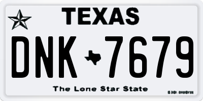 TX license plate DNK7679