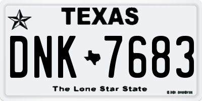 TX license plate DNK7683