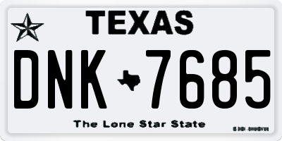 TX license plate DNK7685
