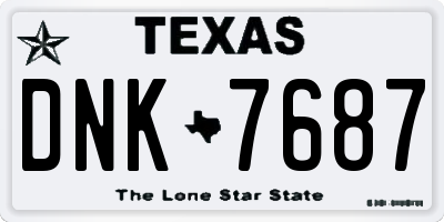 TX license plate DNK7687