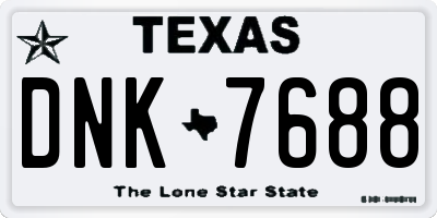 TX license plate DNK7688