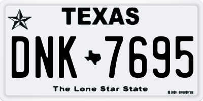 TX license plate DNK7695