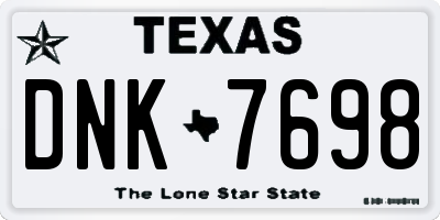TX license plate DNK7698