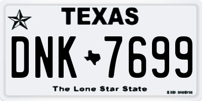 TX license plate DNK7699