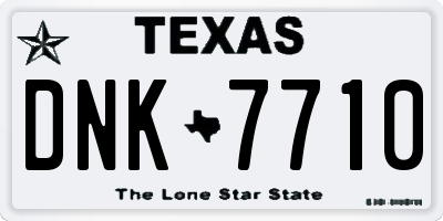 TX license plate DNK7710
