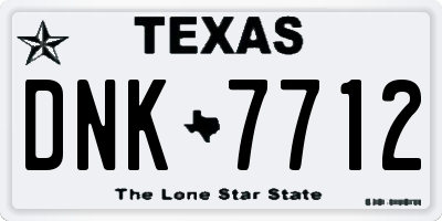 TX license plate DNK7712