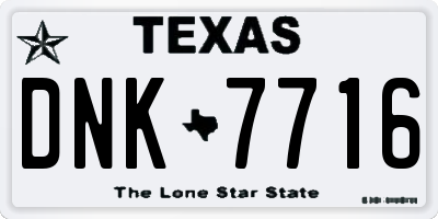 TX license plate DNK7716
