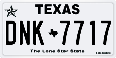 TX license plate DNK7717