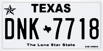 TX license plate DNK7718