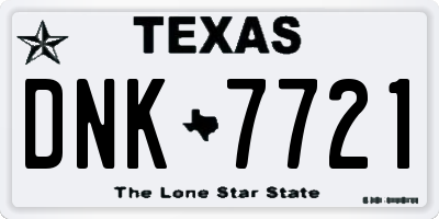 TX license plate DNK7721