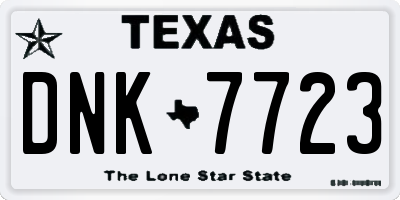 TX license plate DNK7723
