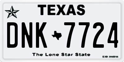 TX license plate DNK7724