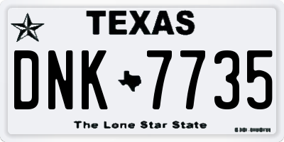 TX license plate DNK7735