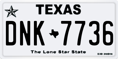 TX license plate DNK7736